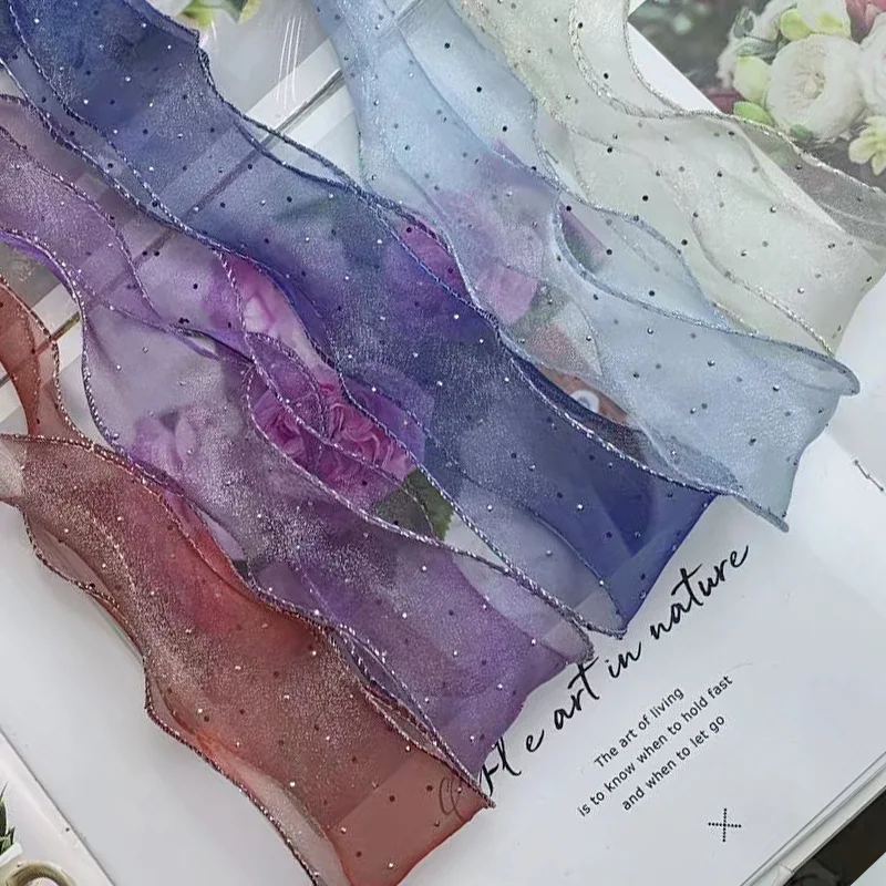 Bow Making Ribbon Shiny Fishtail Yarn Ribbon Diy Sewing Ribbon Colorful For Gift Packaging Party Decorations Clothing