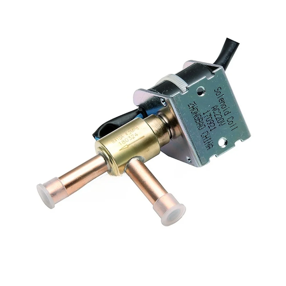 2A AC 220V Stainless Steel Solenoid Valve One Way Flow For Ice Maker Refrigeration System Electromagnetic Valve Replacement Part