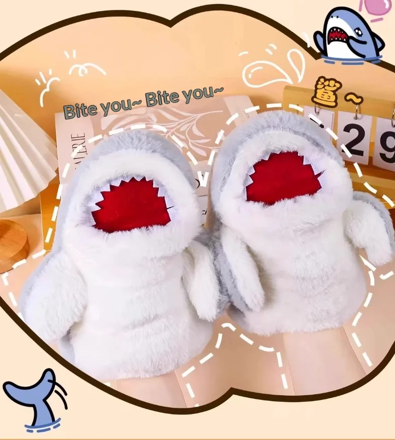 Shark Hand Puppet Plush Shark Arm Glove Toy Funny Interactive Stuffed Doll Kids Birthday Gift Couple Prank Game Student Play Dec view 5