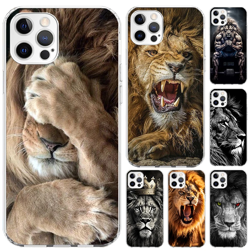 Lion Alpha Male Cub King Phone Case for Iphone 16 15 14 13 12 Mini 11 Pro Max X XS XR 7 Plus 8 SE 2020 Soft Funda Print Shell