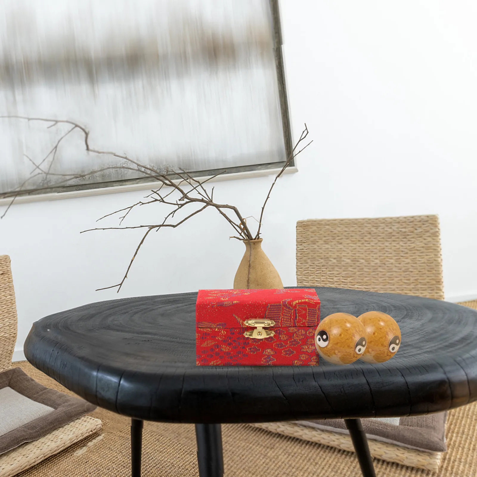 

Набор из 2 компактных массажных мячей для рук: металлические роликовые мячи для снятия боли и тренировки рук, многоразовый фитнес-аксессуар для терапии