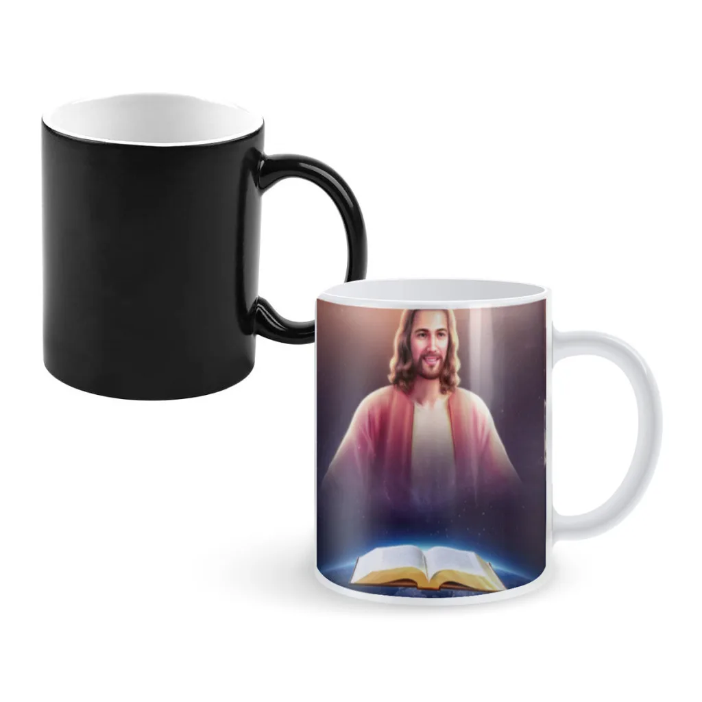 

Vintage jesus Color Changing Cup Creative Ceramic Coffee Mug Kitchen supplie