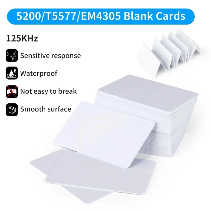 Blank RFID Cards EM4305 T5577 125KHz Rewritable Copyable Duplicable Programmable Access Card for Door Lock Copy