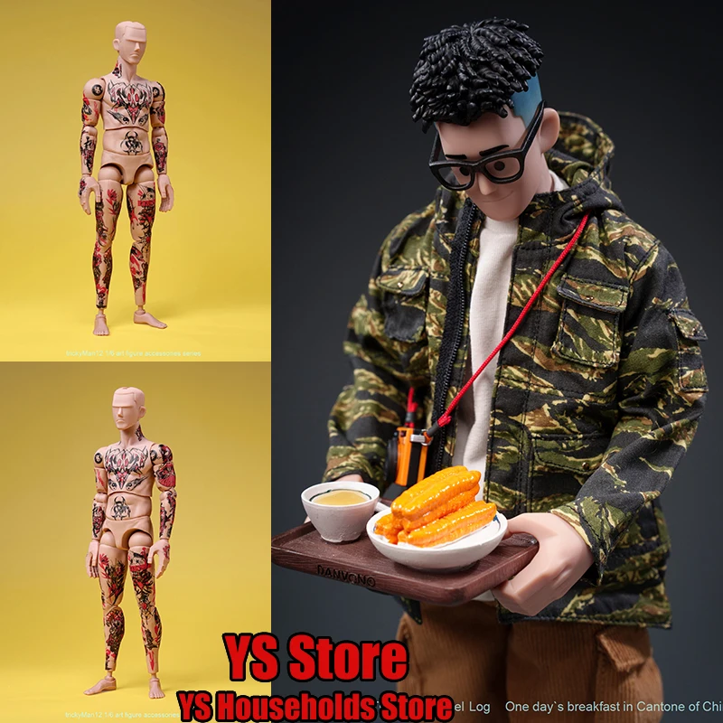 

2 Styles trickyMan12 1/6 Trendy Action Figure Traveler Full Set Tattoo Body Model Toys Accessory 6inch Male Soldier Model Toys