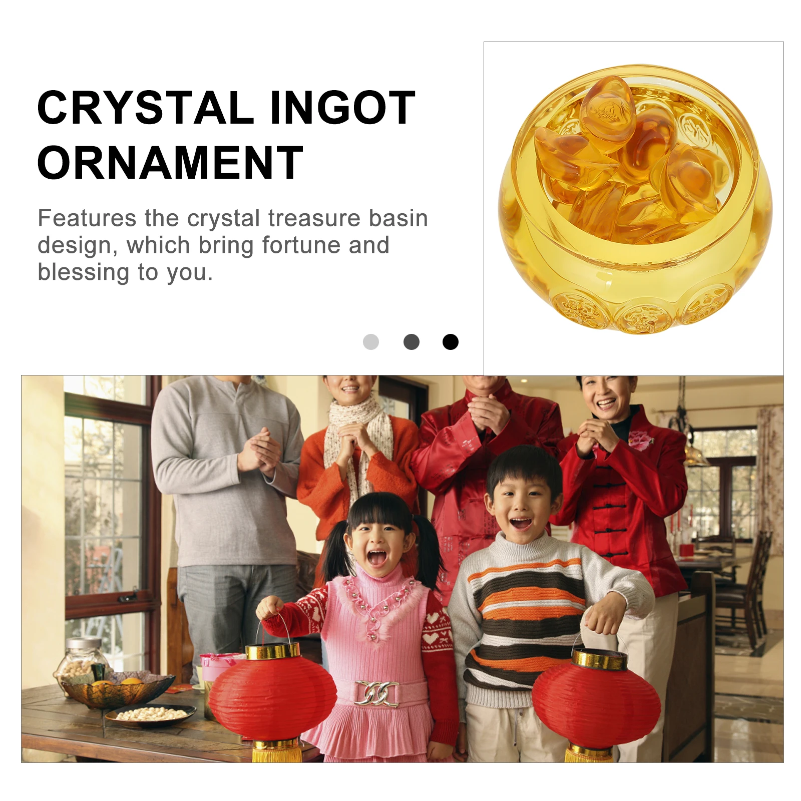 

1Set Crystal Treasure Basin Ornament Delicate Feng Shui Decor Living Room Office Desktop Decorative Feng Shui Crafts