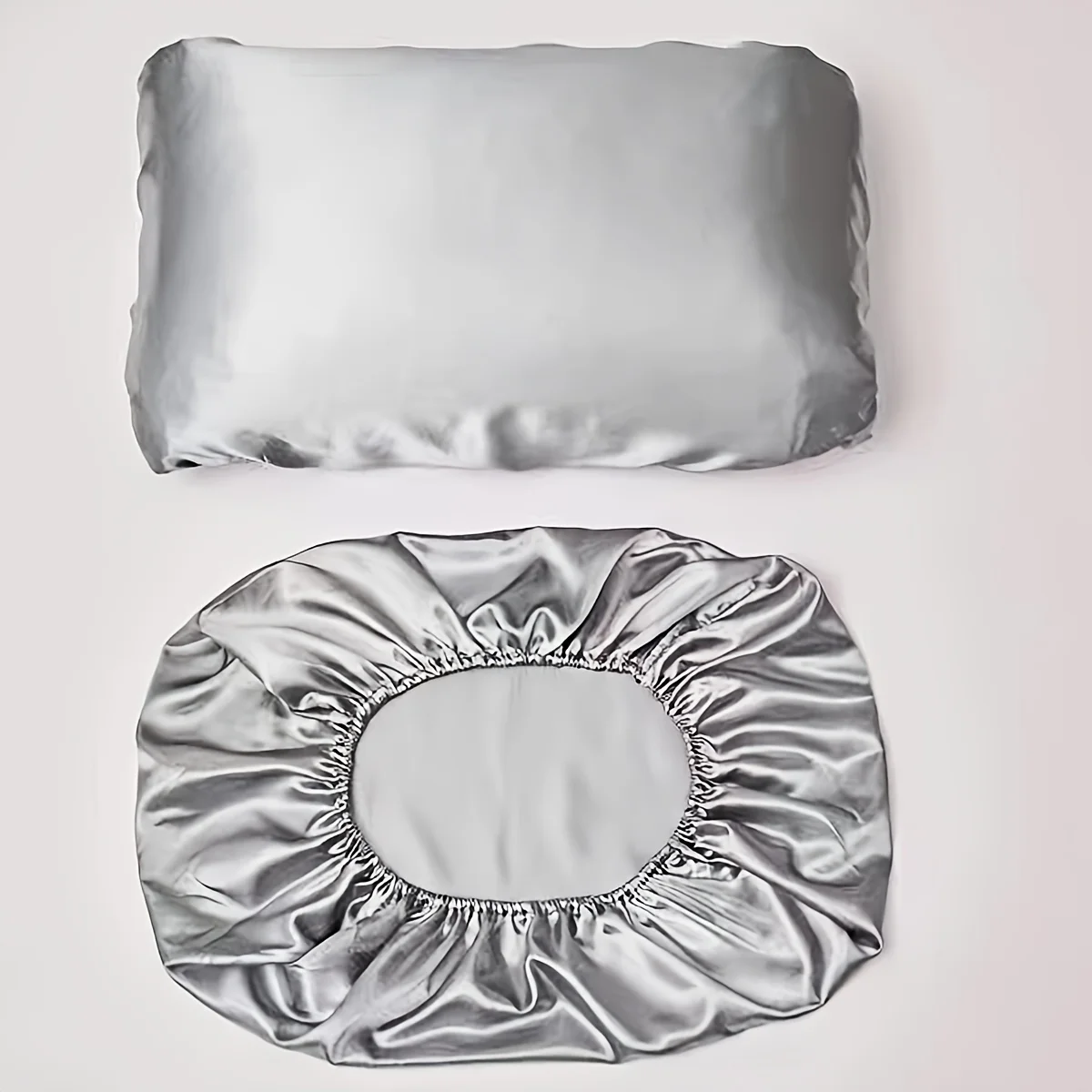 2pcs Soft Satin Pillowcase with Elastic Offering Excellent Stretchability to Fit Pillow of Various Shapes Suitable for Both Home
