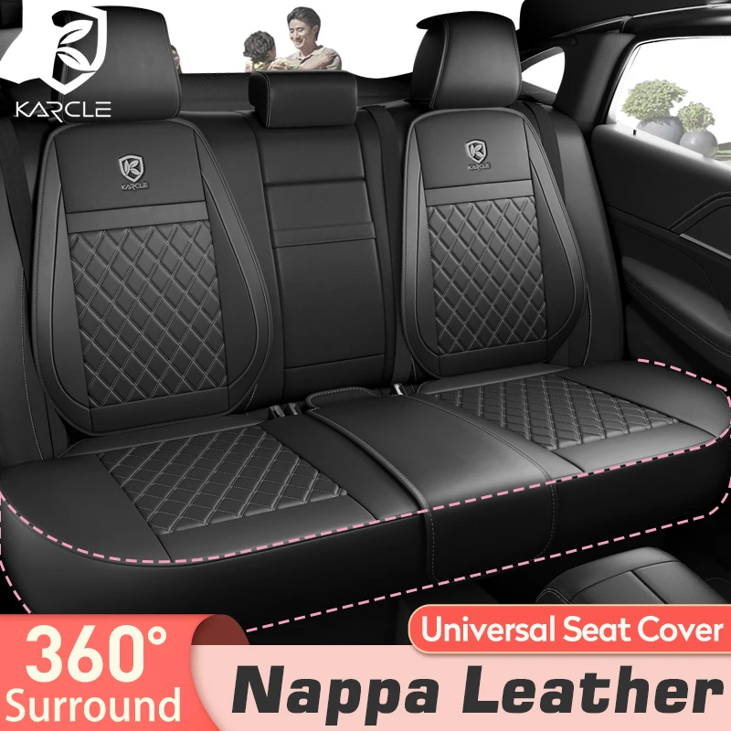 

Full Set Car Seat Cover Breathable Nappa Leather 360 Surrounded Seat Protector Universal Seat Cushion Suitable For Most Cars