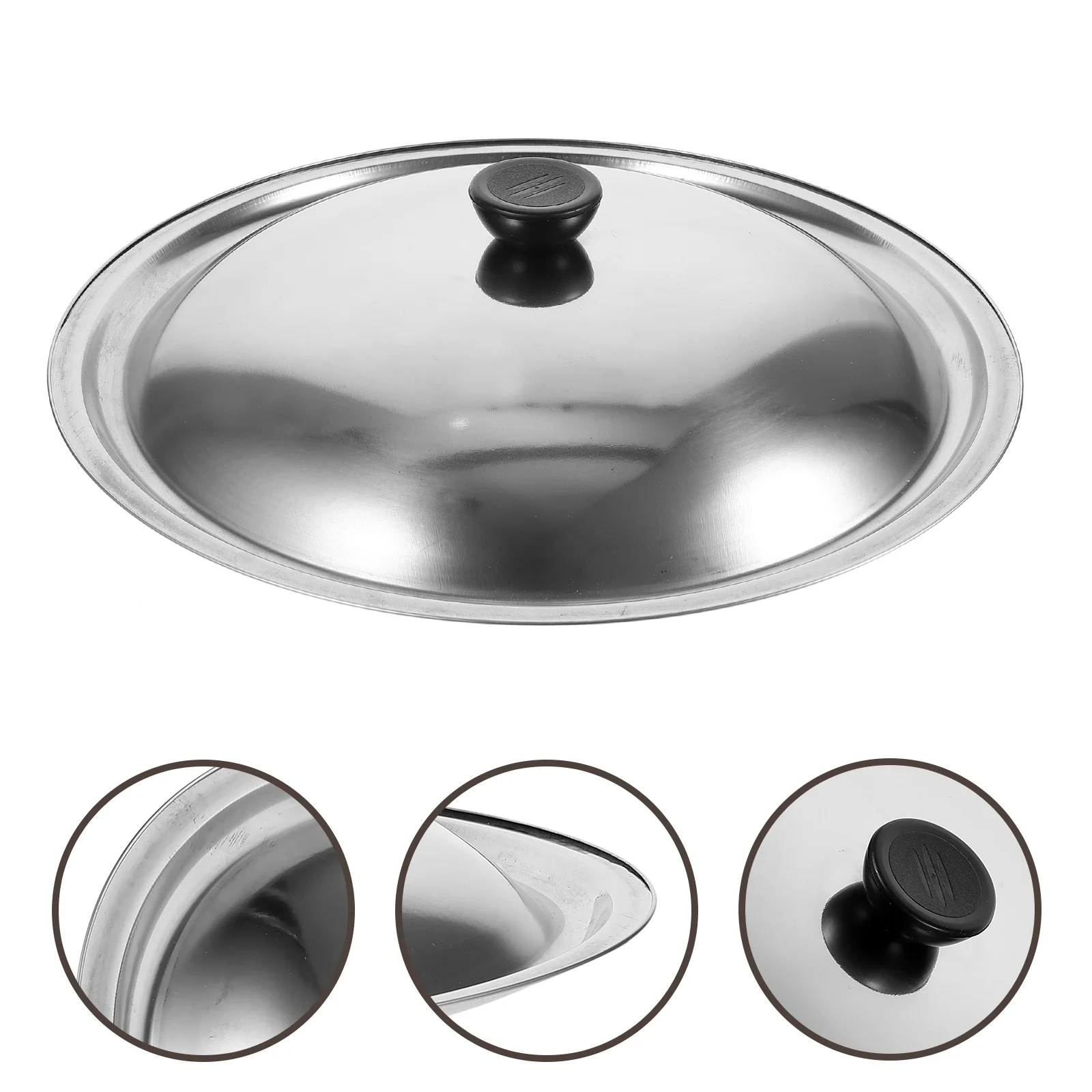 

Pot Cover Stainless Steel Pan Lid Replacement for Frying Universal Pots Round Dome Grease Splatter Wok