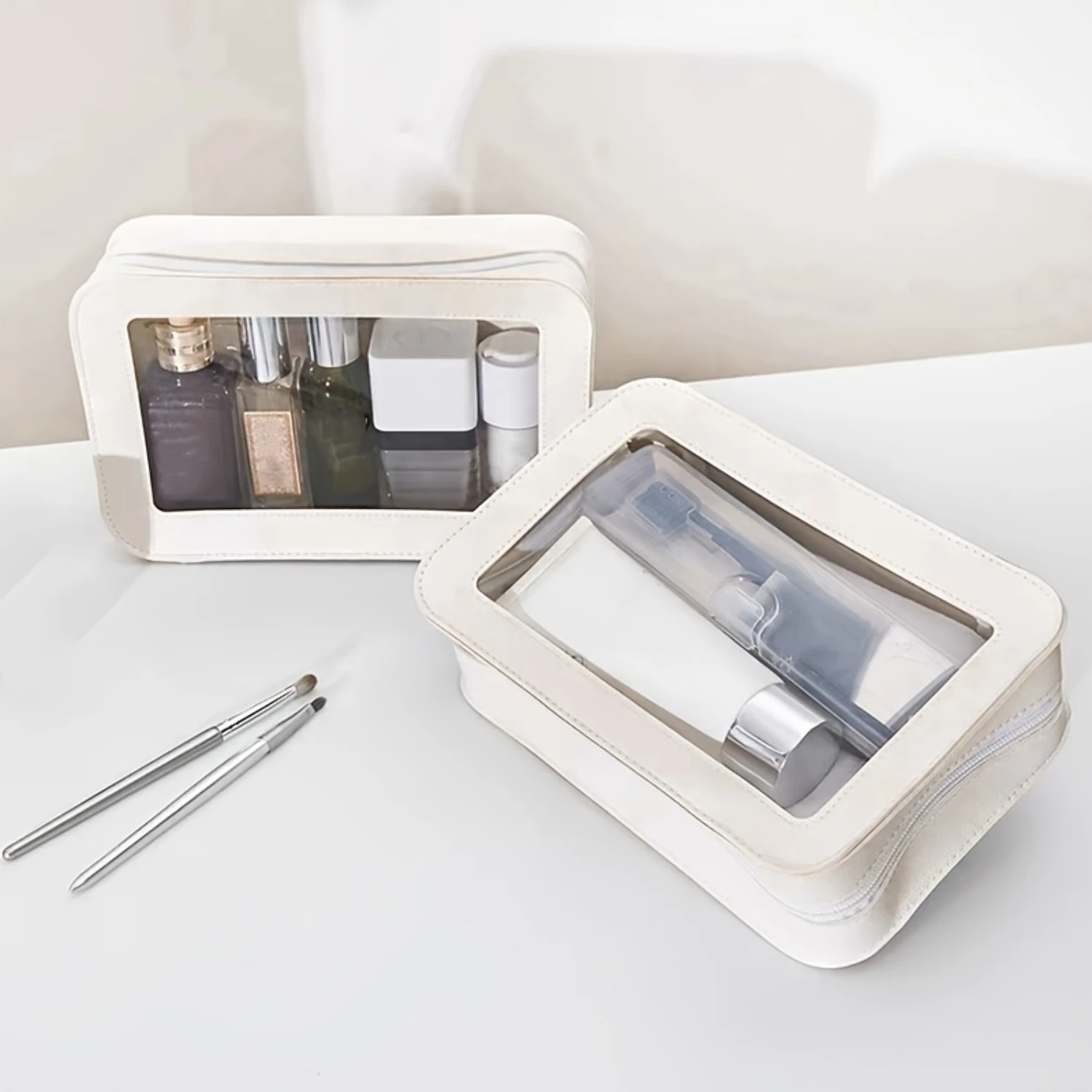 

Transparent PVC Comestic Bag, Waterproof Clear Makeup Pouch, Toiletry Organizer & Travel Accessories