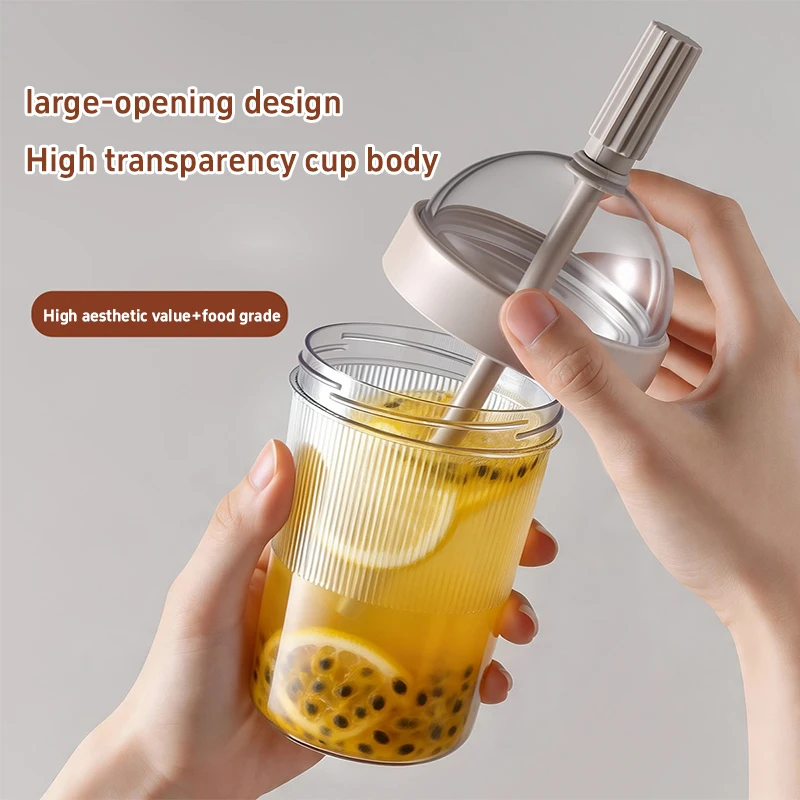Coffee Cups With Lids Reusable 17oz Drinkware With Lid And Straw Cold Drink Tumbler For Women Men Travelers Home Office Travel view 3