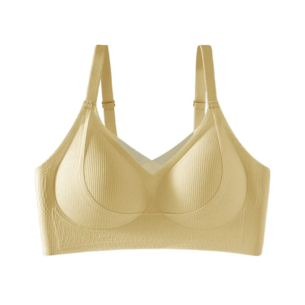 

Lace Mesh Wireless Deep V Bra Shockproof Anti-sagging Brassiere for Women Adjustable Close-fitting Push Up Underwear Girls