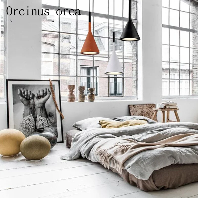 Nordic simplicity retro industry single head cement chandeliers restaurants bedside American Creative instruments chandelier