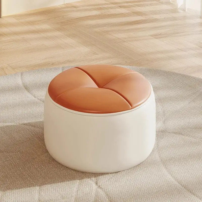 

Retro Hallway Stool Chair Upholstered Bedroom Small Interior Stool Chair Modern Decorative Foot Rest Under Desk Room Furniture