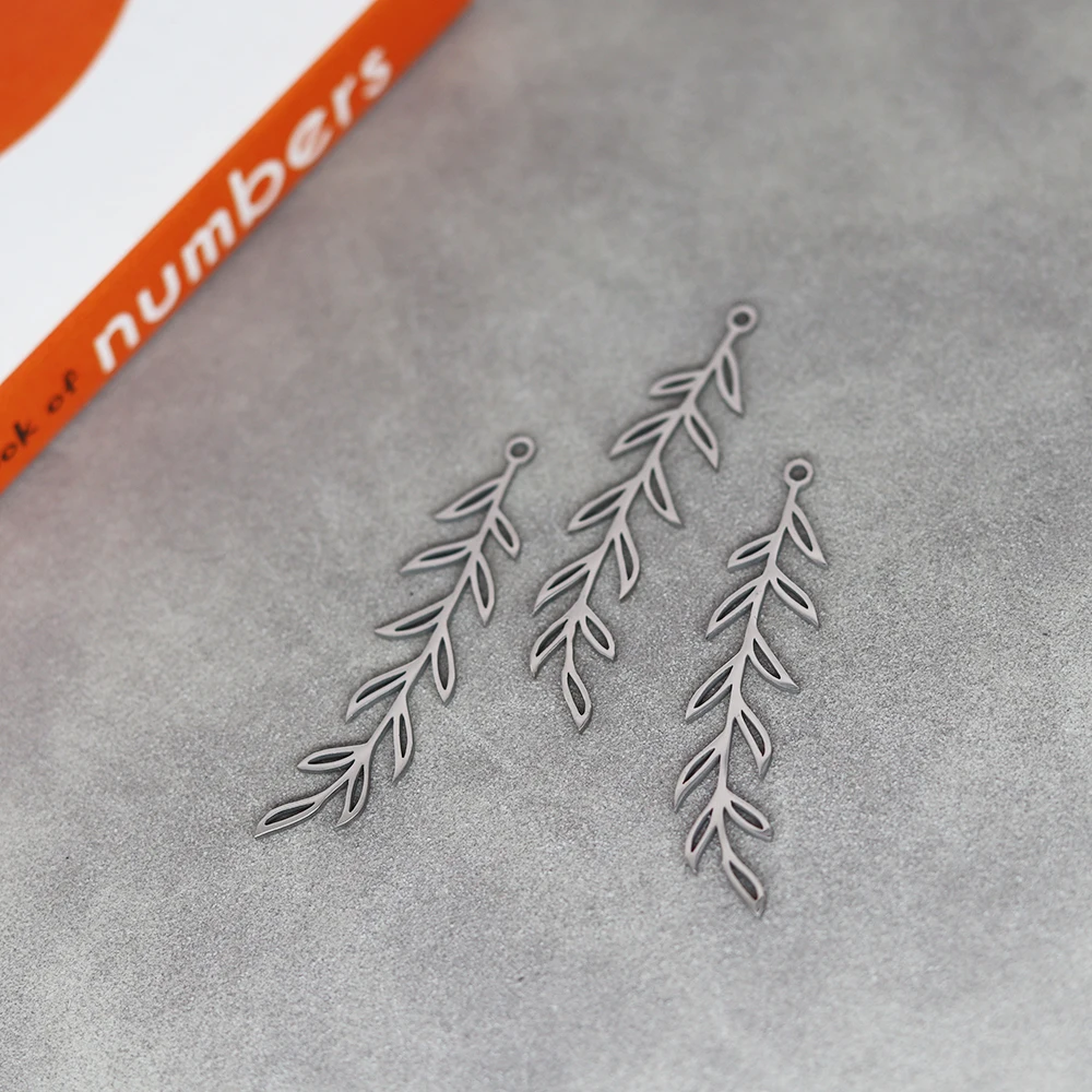 3pcs/Lot Stainless Steel Leaves Connector Accessories Findings For Fashion Jewelry Making DIY Handmade Craft Gift