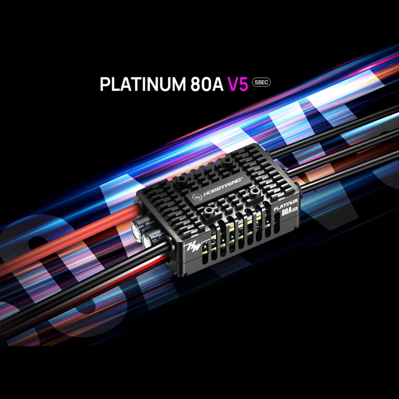 Hobbywing PLATINUM-80A-V5 Brushless ESC, Suitable For 325-420 Electric Helicopters, Amall And Medium Electric Fixed-Wing