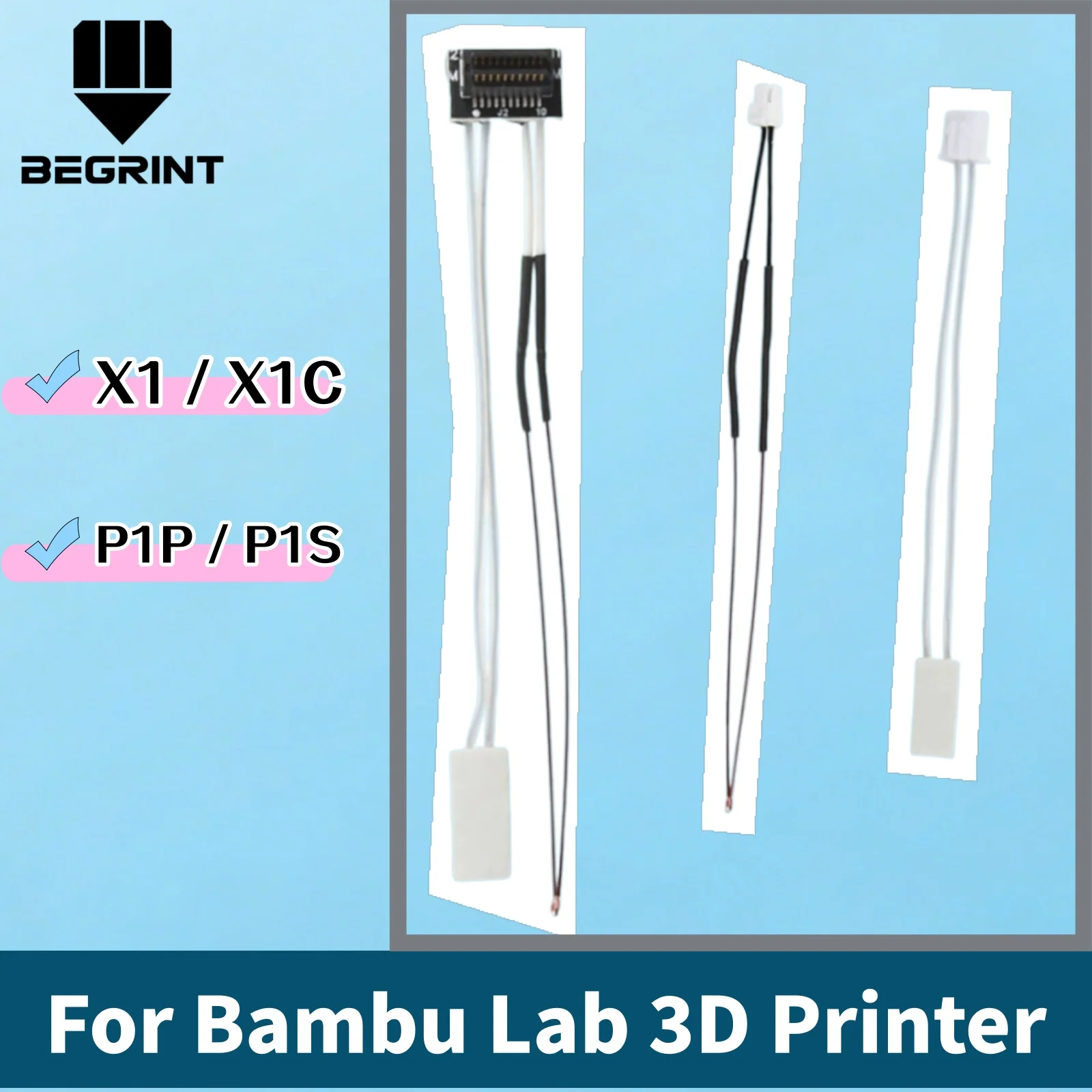 

Ceramic Heating Tube with Thermistor for Bambu Lab P1P/P1S/X1/X1-Carbon, 3D Printer Thermistor Heater Cartridge Replace Parts