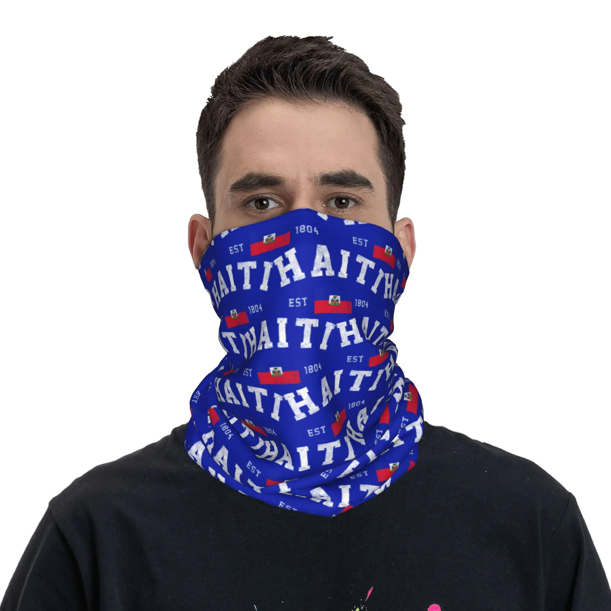 Haiti Est Balaclava Hiking Camping  Cycling Mask Protection Soft Bike Tactical Mask Summer Fashion Scarf Bandana view 5