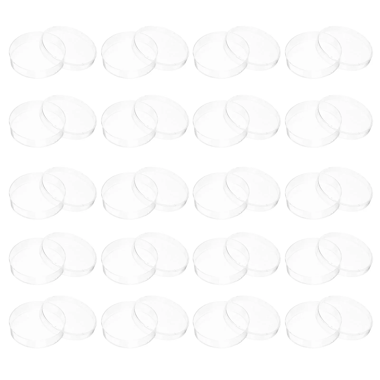 

20pcs 70Mm Plastic Petri Dishes Sterile Ergonomic Lightweight Bacterial Culture Dish Lab Equipment Disposable Teaching Supplies