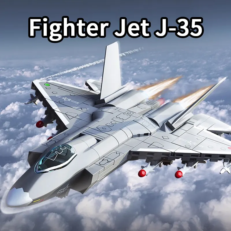 

Строительный блок J-35, обучающий игрушечный самолет-головоломка, детская обучающая сборная модель ручной работы «сделай сам», подарок для мальчика
