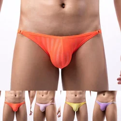 Sexy Mens Underpants Side Hollow G-Strings Thong Panties Underwear Bikini Briefs Soft Quick Drying Ultra-thin Low Waist Lingerie