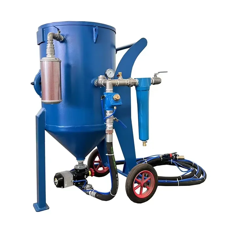 High Capacity Dry Blasting Tank with Pump & Engine Essential for Surface Preparation in Port Construction Projects