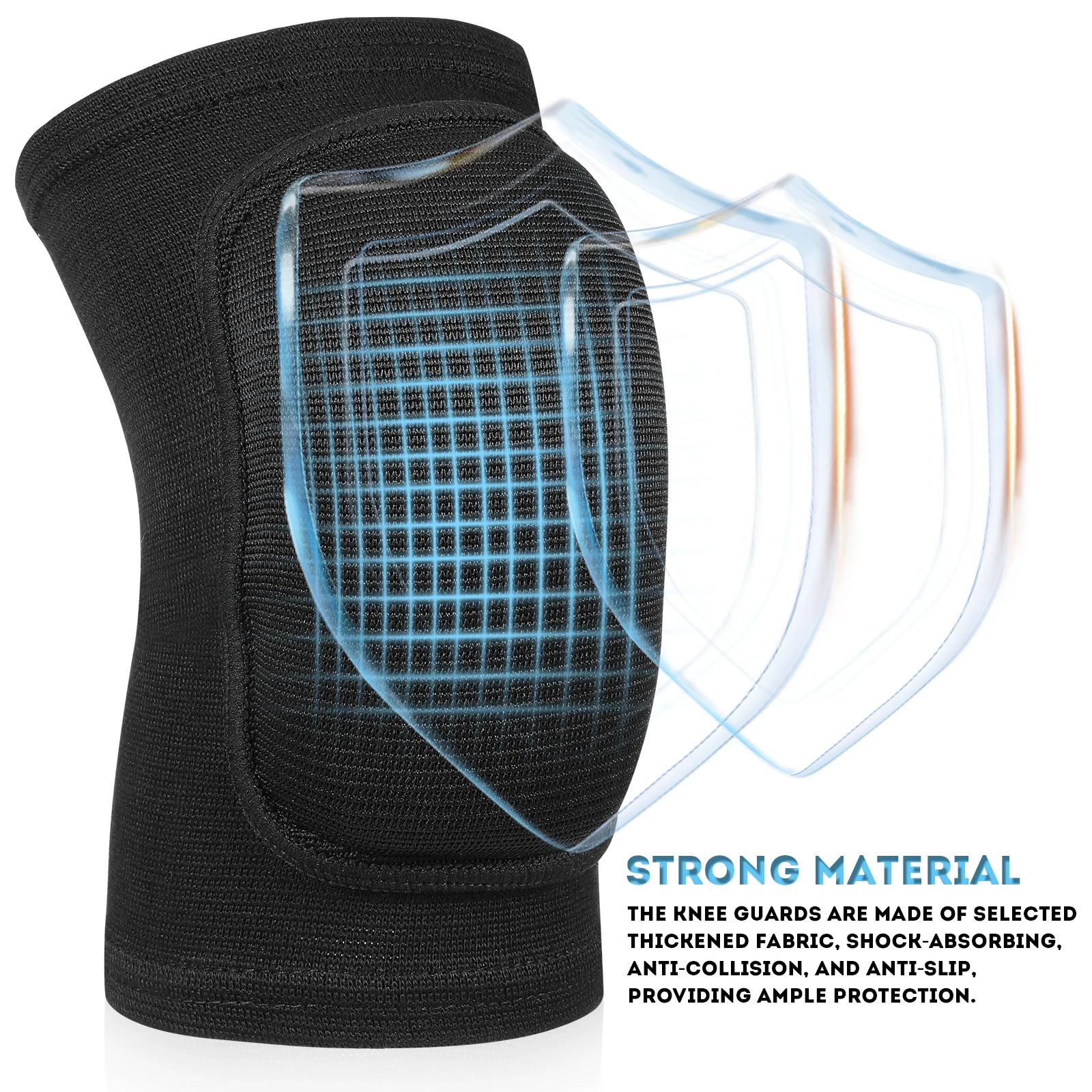 

1Pair Knee Guards High Elastic Polyester Fiber Pads for Dancing Basketball Gardening Wrestling Gym Exercise Protector