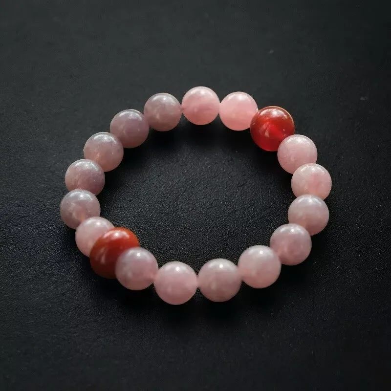 

Браслет из натурального розового кварца с бусинами из фиолетового агата и розового агата, новый браслет в китайском стиле для подарков подругам
