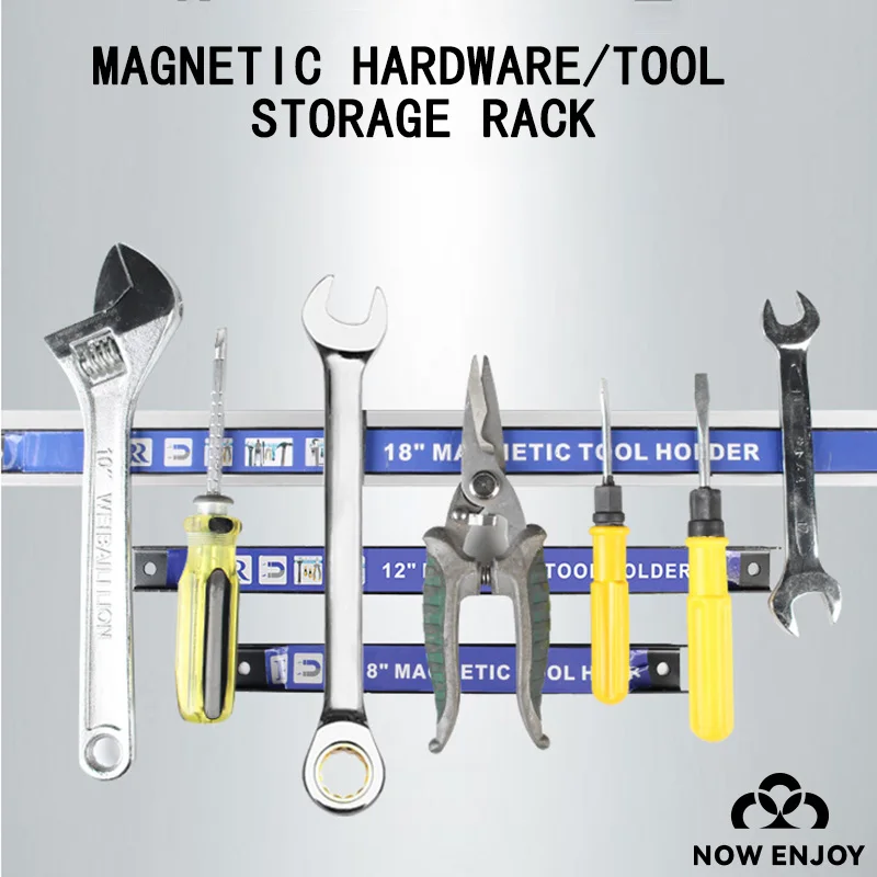 High-Q12inch Magnetic Tool Holder Powerful Magnet For Mechanical Workshop Tools Storage Rack Garage Wall Wrench Pliers Organizer