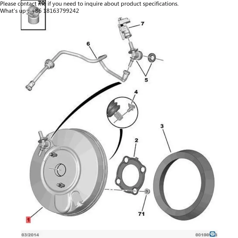 Immagine 6: Pompa depressione freno (servofreno) adatta per Peugeot 3008, 4008, 5008 1611244080