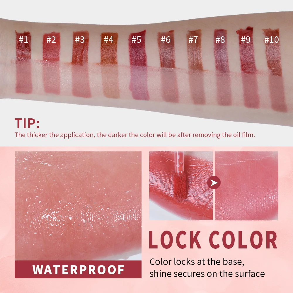 Lakerain Lip Glow Tint Juicy Lip Gloss Długotrwały Nawilżający Gładki Błyszczyk do Ust w Kształcie Soku Wodoodporna Pomadka do Ust Kosmetyki do Pielęgnacji Skóry Ust