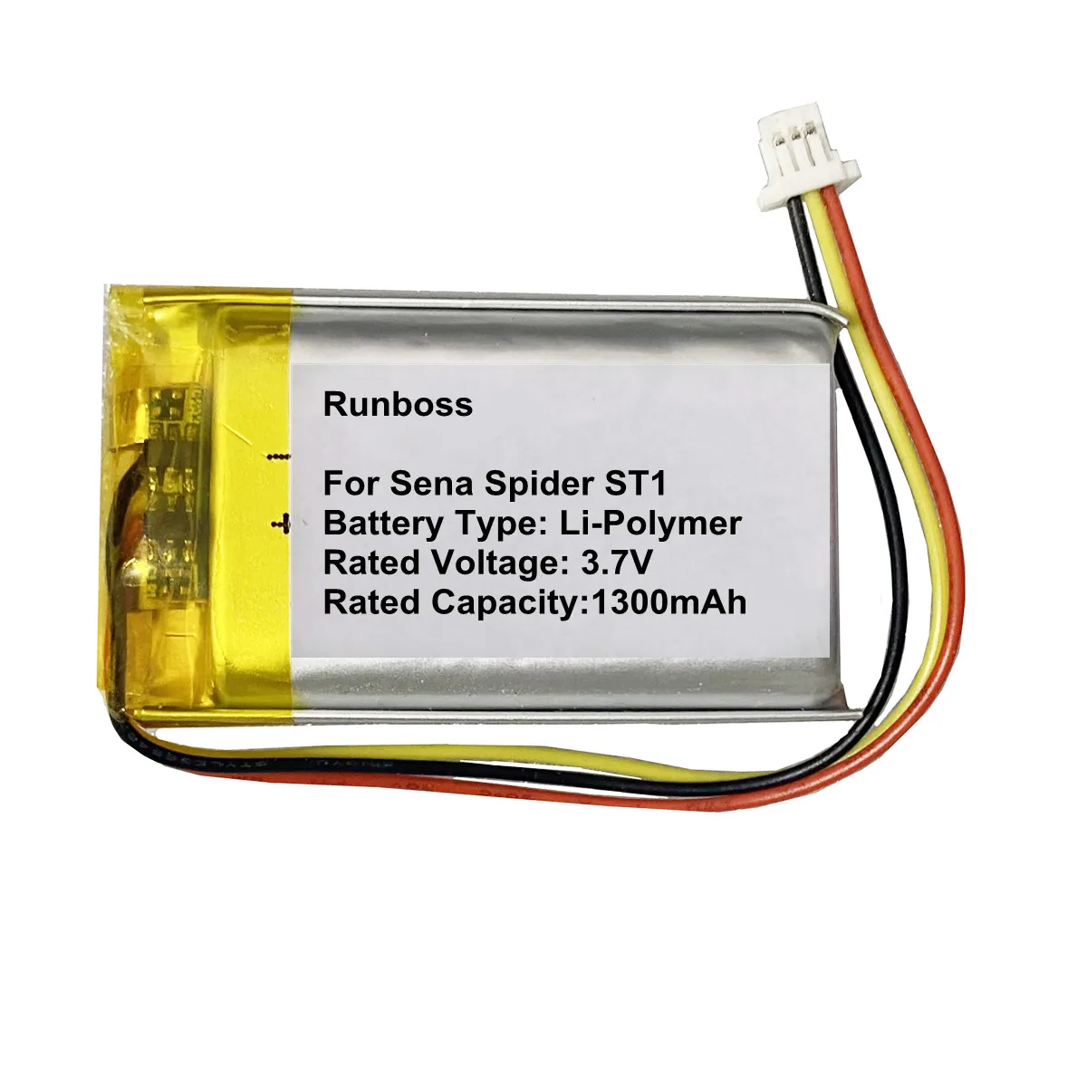 Batterie de casque Bluetooth pour moto 3.7V 1300mAh pour interphone de casque Sena Spider ST1
