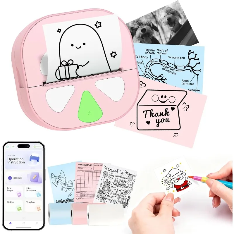 

Pocket Label Sticker Printer Thermal Inkless Bluetooth Machine - Compact Mini Portable Printer for Home Use Printing on The Go
