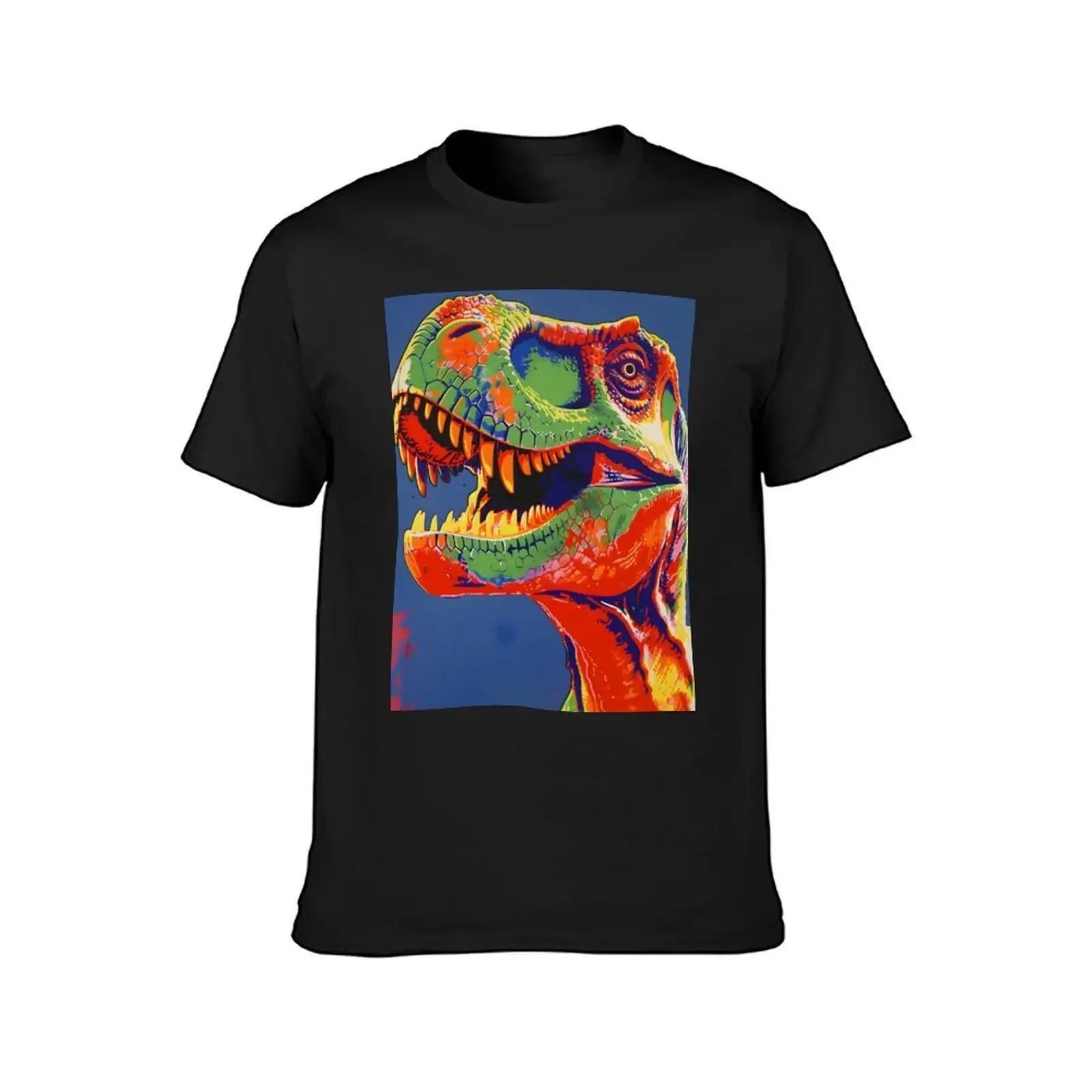 T-Rex Dinosaurus Portret Kleurrijke Kunst Set T-Shirt Dier Prinfor Jongens Oversizeds Effen T Shirts Mannen