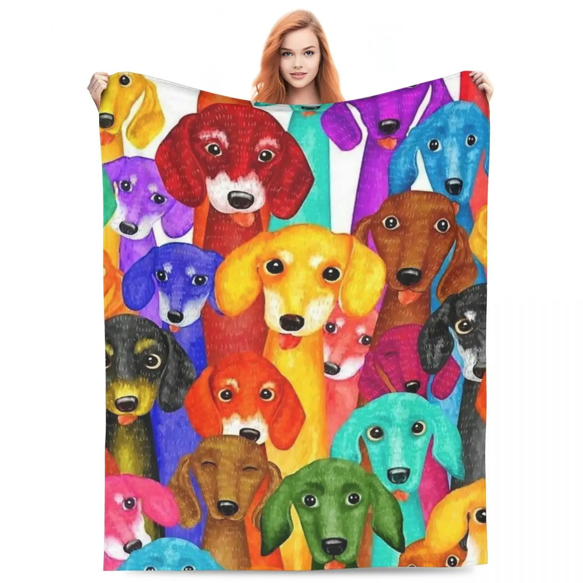 

Dachshund Dog Blankets Fleece Sofa Throw Blanket Warm Throw Blankets for Couch Bedding Office Throws Bedspread Quilt