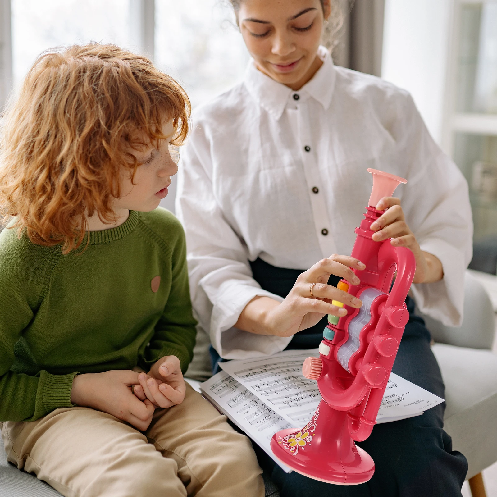 

1set Children's Trumpet Instrument Smooth Musical Learning Toy for Kids Baby Room Decoration Gift Training Music Interest Rhythm