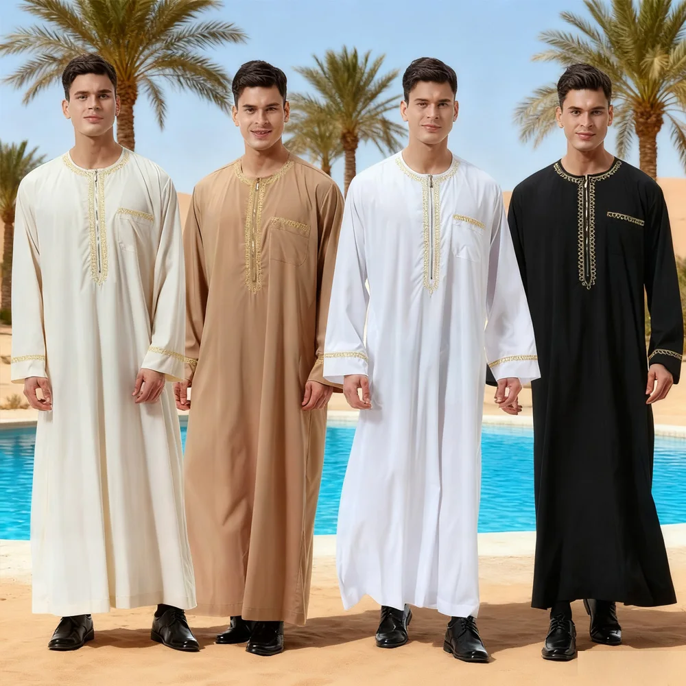 

Мусульманское платье макси для мужчин, платье Саудовской Абая, халат, исламский Рамадан, Ид, Ближний Восток, арабский Дубай, кафтан, макси-халат, весеннее новое платье