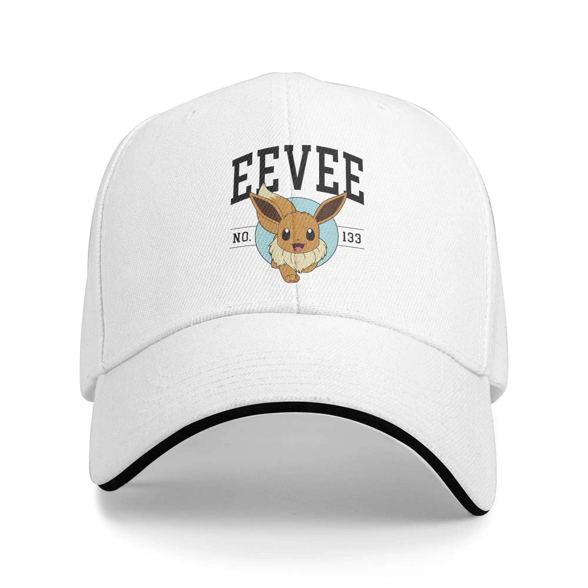Pokemon Eevee Collegiate Casual Baseball Cap  Outdoor Gym Hip Hop Hats Summer Sun Men Adult Street Style Baseball Caps