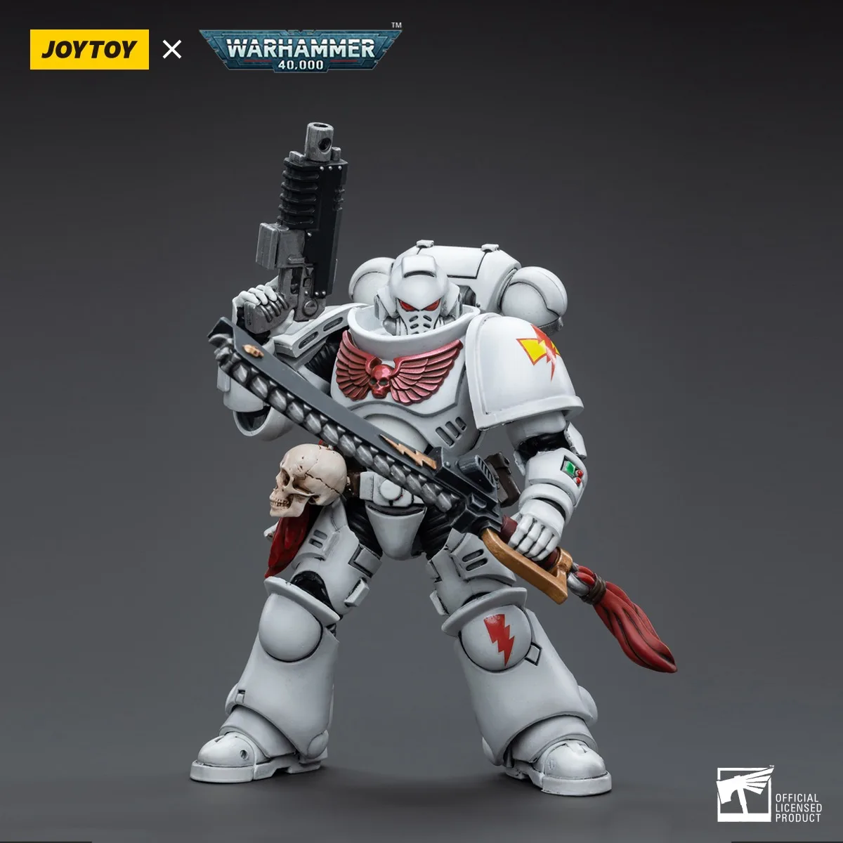 JOYTOY Warhammer 40K 1/18 Action Figure White Scars Assault lntercessor Brother Batjargal Model Toy Boy Gifts 3.75inch