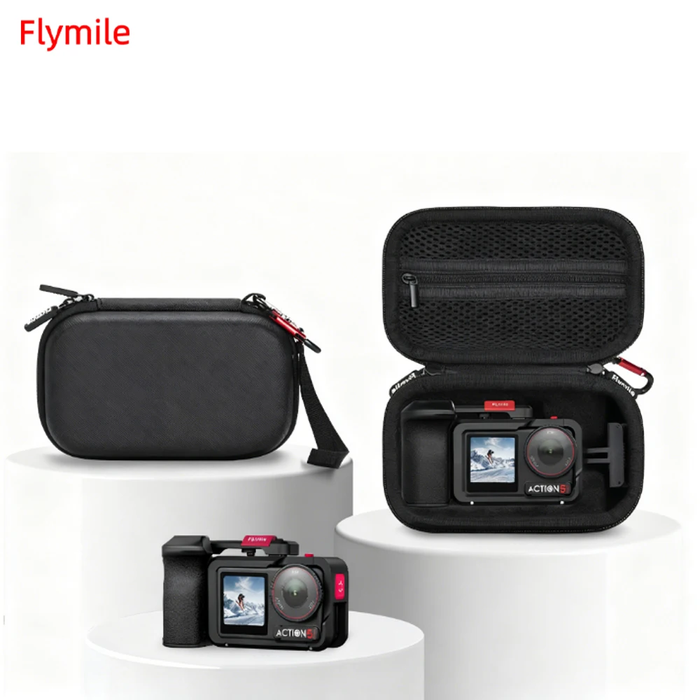 

Flymile Handle Grip Storage Bag for DJI Action 5 Pro/4/3 Anti-scratch Carrying Case Portable Travel Box Camera Accessories