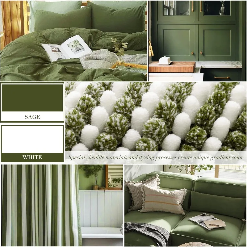 Bathroom Rugs And Mats Sets, 2 Piece Thick Absorbent Chenille Bath Mat Rug Set Non Slip, Soft Shaggy Bath Room Floor Mat