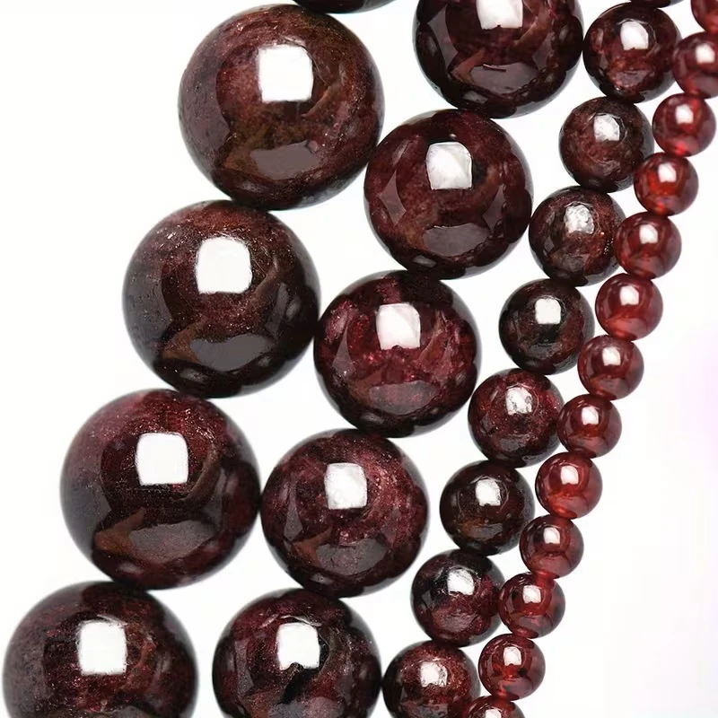 4/6/8/10/12mm Natural Red Garnet Stone Beads Round Loose Spacer Bead For Jewelry Making DIY Bracelet Necklace Charms Accessories
