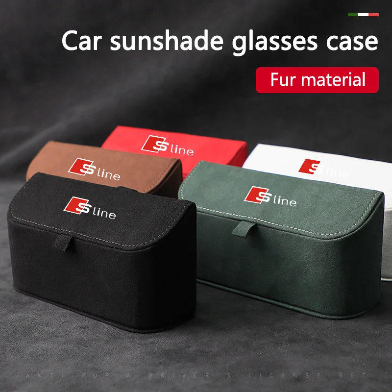 

Suede Fur Car Sun Visor Glasses Box Interior Sunglasses Storage Bag For Audi SLine A4 B7 B8 B9 A3 8P 8V 8L A5 A6 C6 C5 C7 4F A1