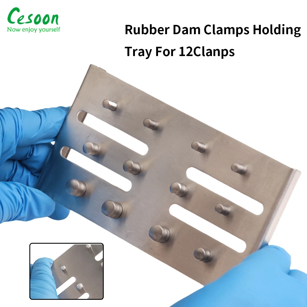 Dental Rubber Dam Clamps Endodontic Restorative Barrier Clips Holder Stainless Steel Tray Holder Oral Care Orthodontic Materials