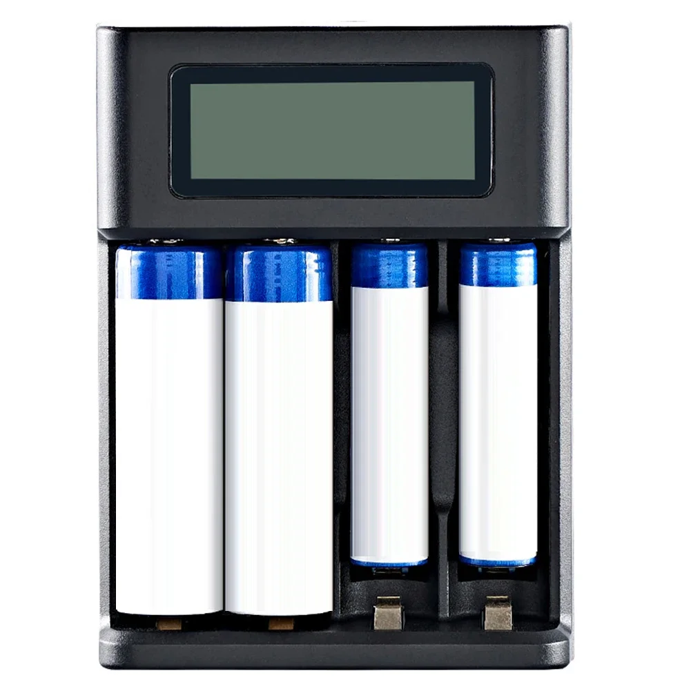 

4 Slots LCD Display AA/AAA Battery USB Charger Independent Slot LCD Battery Charger for 1.2V Ni-MH/Ni-CD Rechargeable Batteries