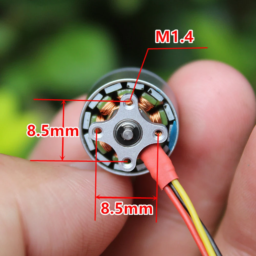 Silnik bezszczotkowy DC Micro 1104 4.8MM długi wał mały silnik NdFeB silny magnetyczny silnik bezszczotkowy 4300KV dla Model samolotu