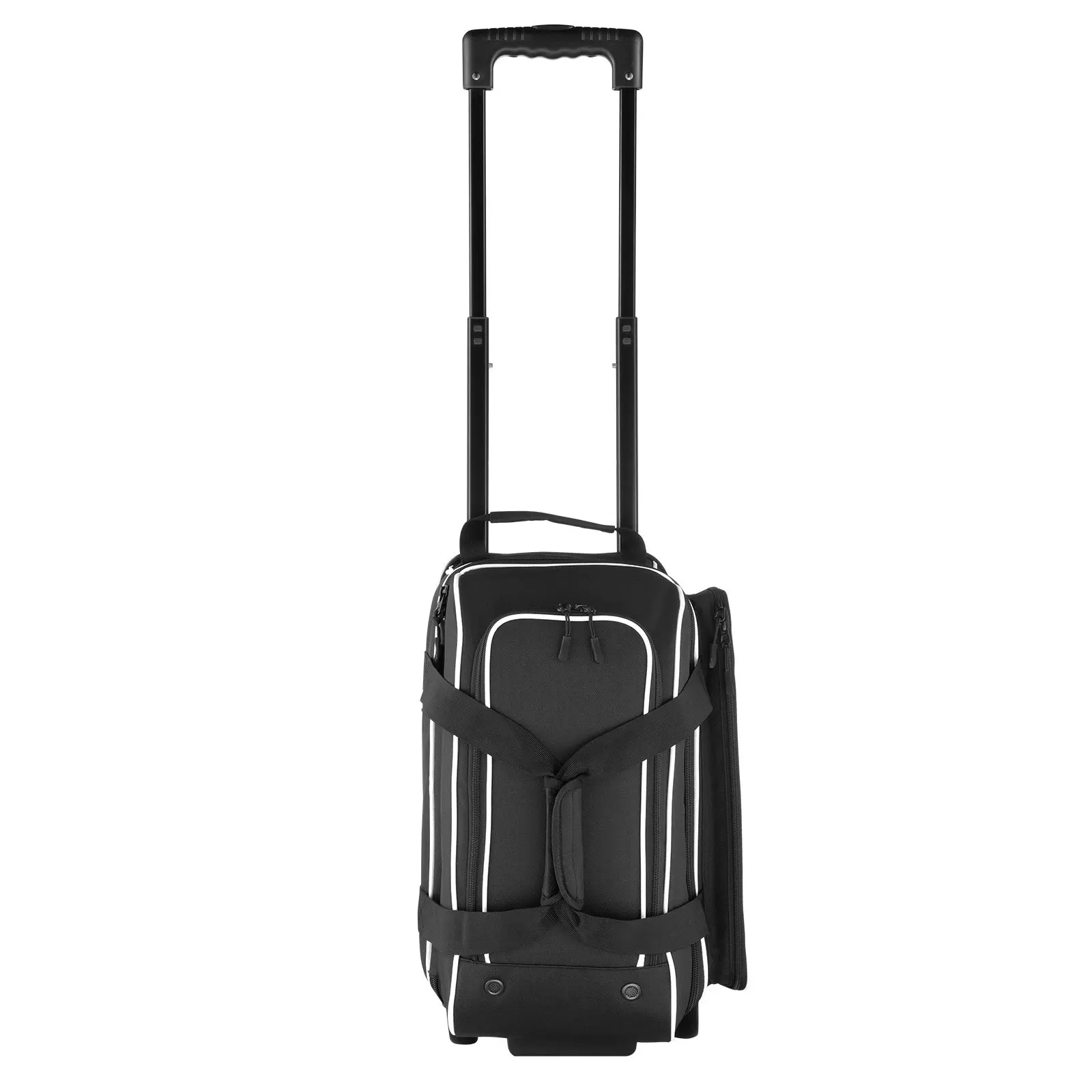 

Bowling Ball Bag, 2 Ball Double Roller Bowling Bag With Wheels, Featuring A Separate Compartment For Shoes (Up To US Size 16) & Oversized Accessory Pocket, Retractable Handle Extends To 41.32 In