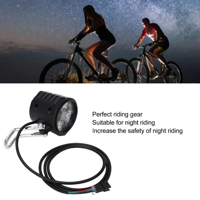 

10-дюймовый передний фонарь для электрического скутера, универсальный 12-72 В, 2 в 1, звуковой сигнал для электрического велосипеда, аксессуары для велоспорта