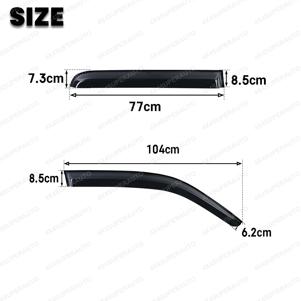 Window Visor Deflectors Weathershield For Volkswagen VW Amarok 2009-2022 Wind Rain Sun Guards 4X4 Car Styling Accessories 4PCS