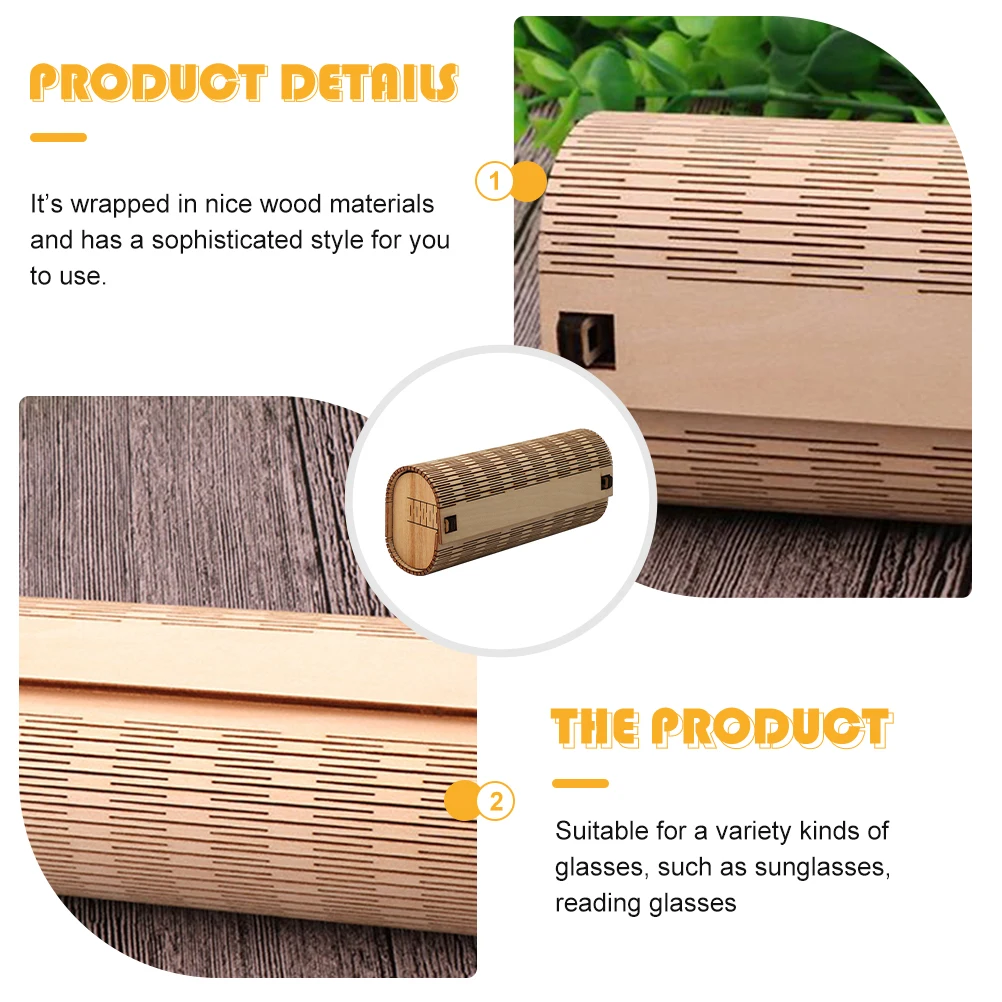 

Wooden Lining Glasses Box Dustproof Veneer Storage Travel Spectacle Case Sunglasses Holder Container Wooden Materials