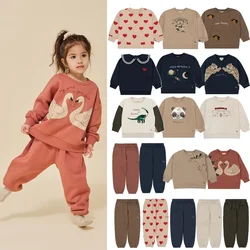 Winter New Ks Children Clothes Set For Kids Hooded Sweatshirt Boy Hoodie New Clothing Girl Cute Printer Tops and Pants Suit Sets